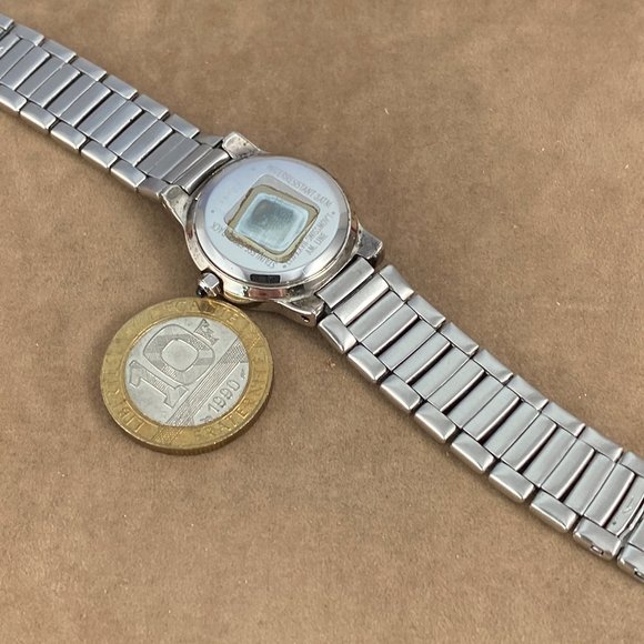 Vintage Givenchy Paris Watch Stainless Steel Black Face with Roman Numerals - Picture 9 of 10